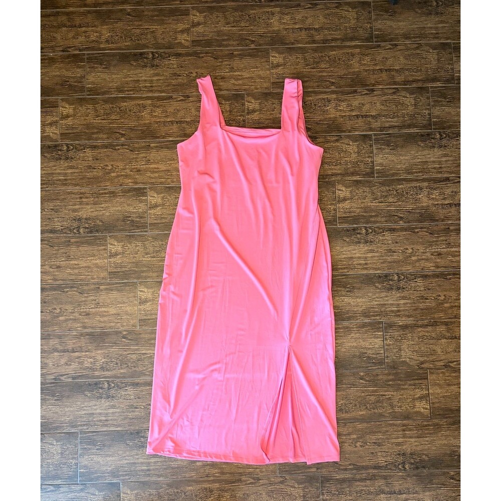 Fashion Nova Kiss Me Sleeveless Elevaless Midi Dress - Rose Pink NWT 2X